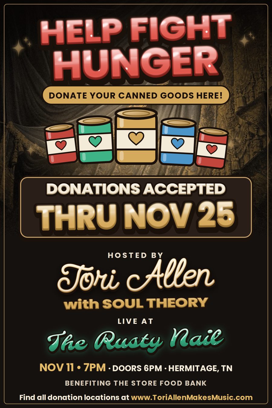 Help Fight Hunger canned food drive poster
