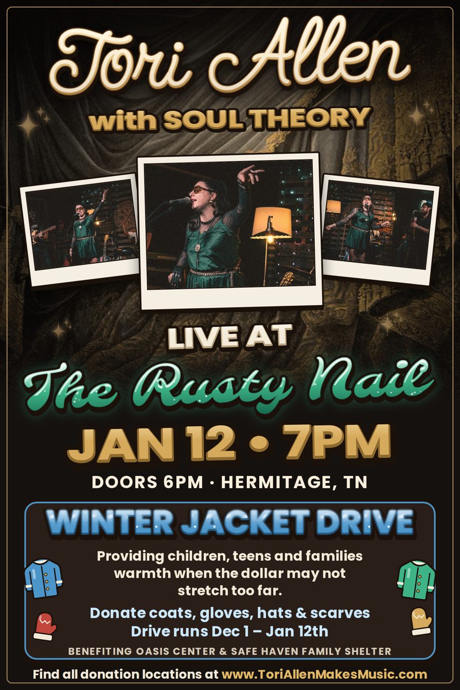 Winter Jacket Drive show flyer, Jan 12